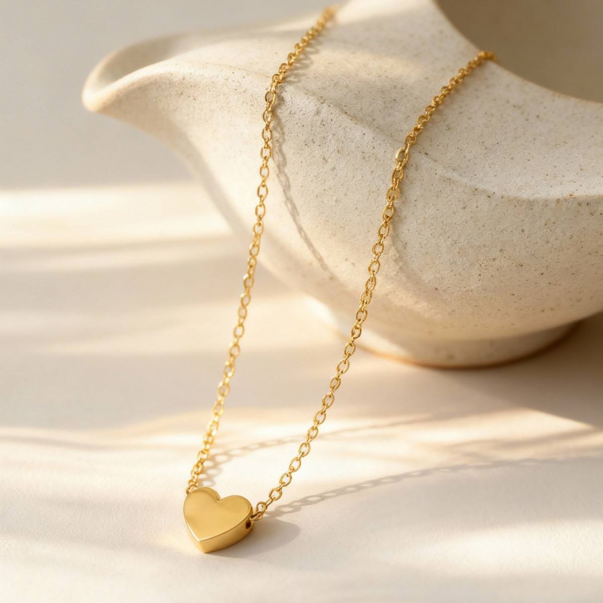 Gold Heart Pendant Necklace