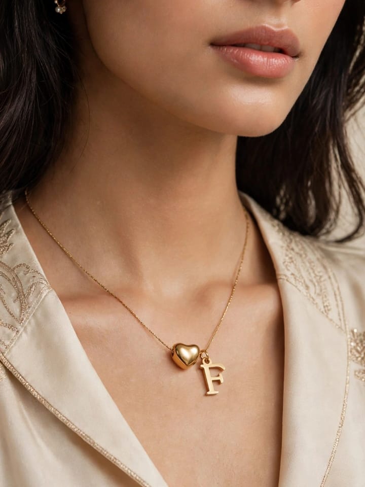 Sparkling Design Gold Plated Alphabet Necklace For Girls/women