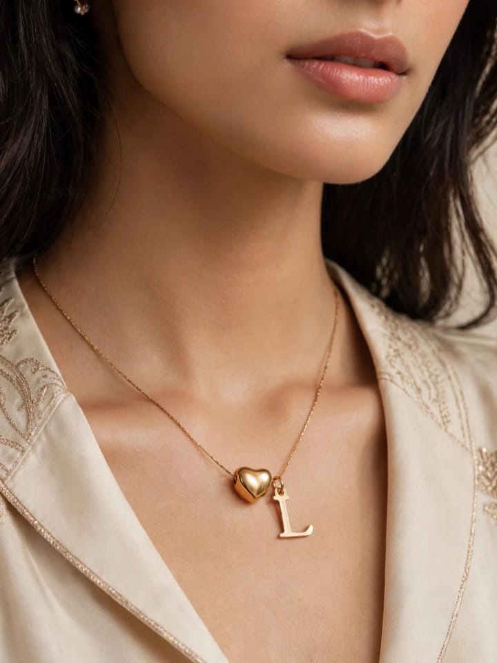 Sparkling Design Gold Plated Alphabet Necklace For Girls/women