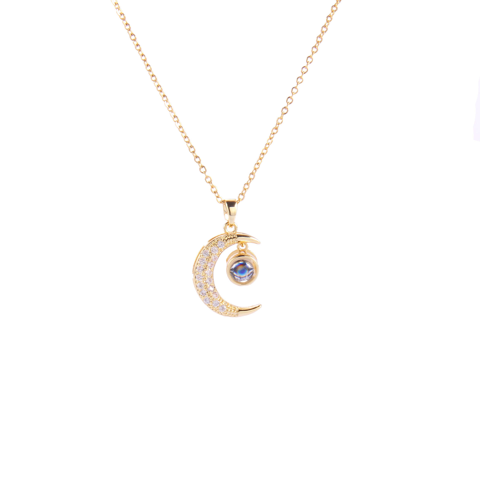 100 I Love You’s Crescent Necklace