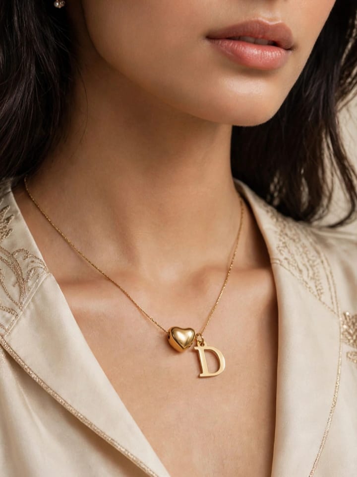 Sparkling Design Gold Plated Alphabet Necklace For Girls/women